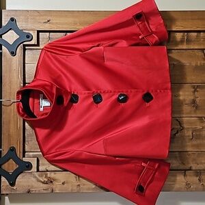 Nygard Petites Red Black Cropped Jacket Size 8